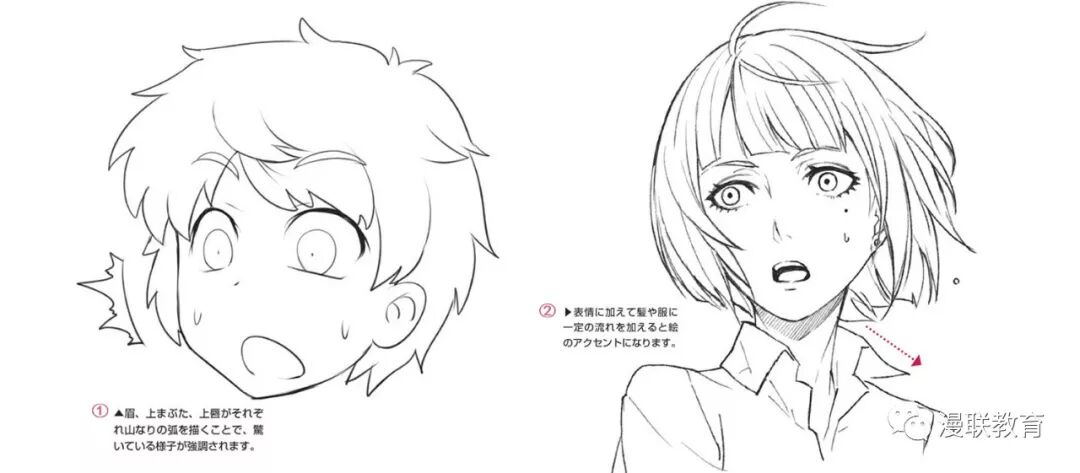 教程 漫画人物6种基本表情的画法part 04 惊 的表情画法 漫联教育 微信公众号文章阅读 Wemp