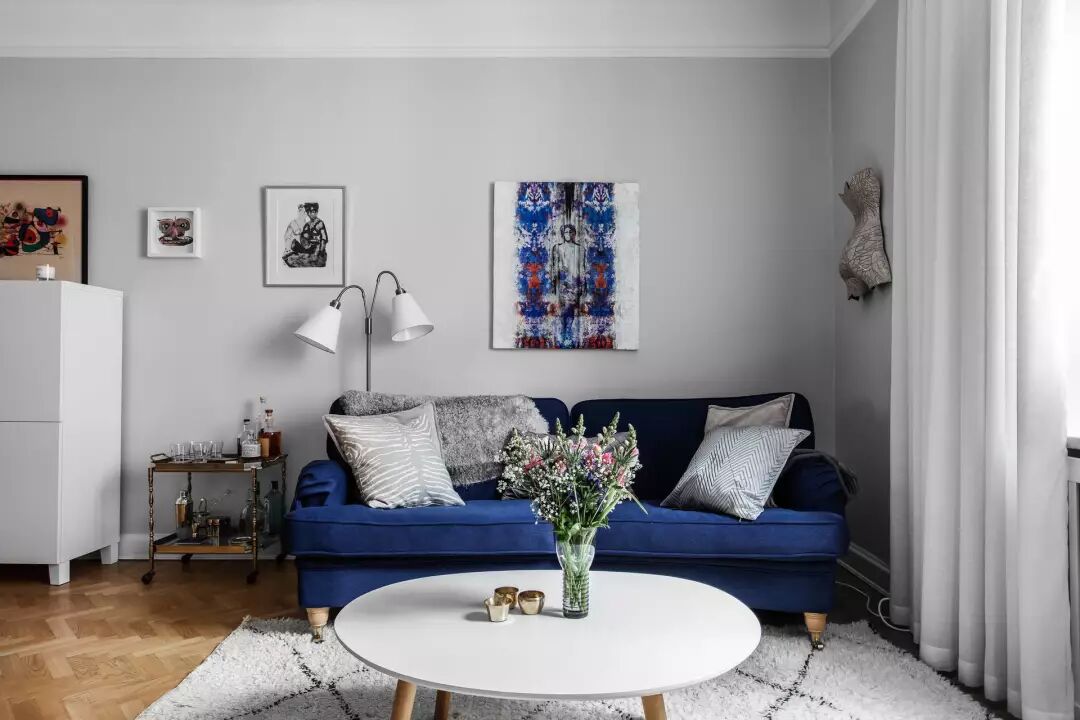 79平北欧风，大胆用色，打造一个复古个性的温馨小家！