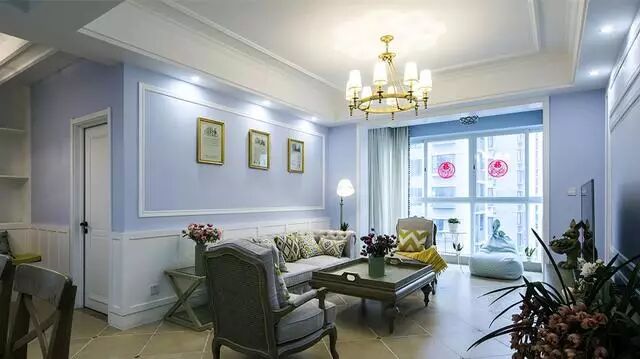 95平简欧复式,全小区最漂亮的装修,客厅石膏线装饰美爆了!
