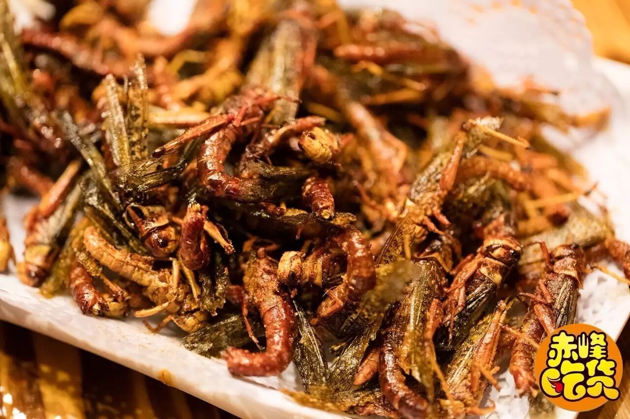 油炸蚂蚱(￥28 / 盘)