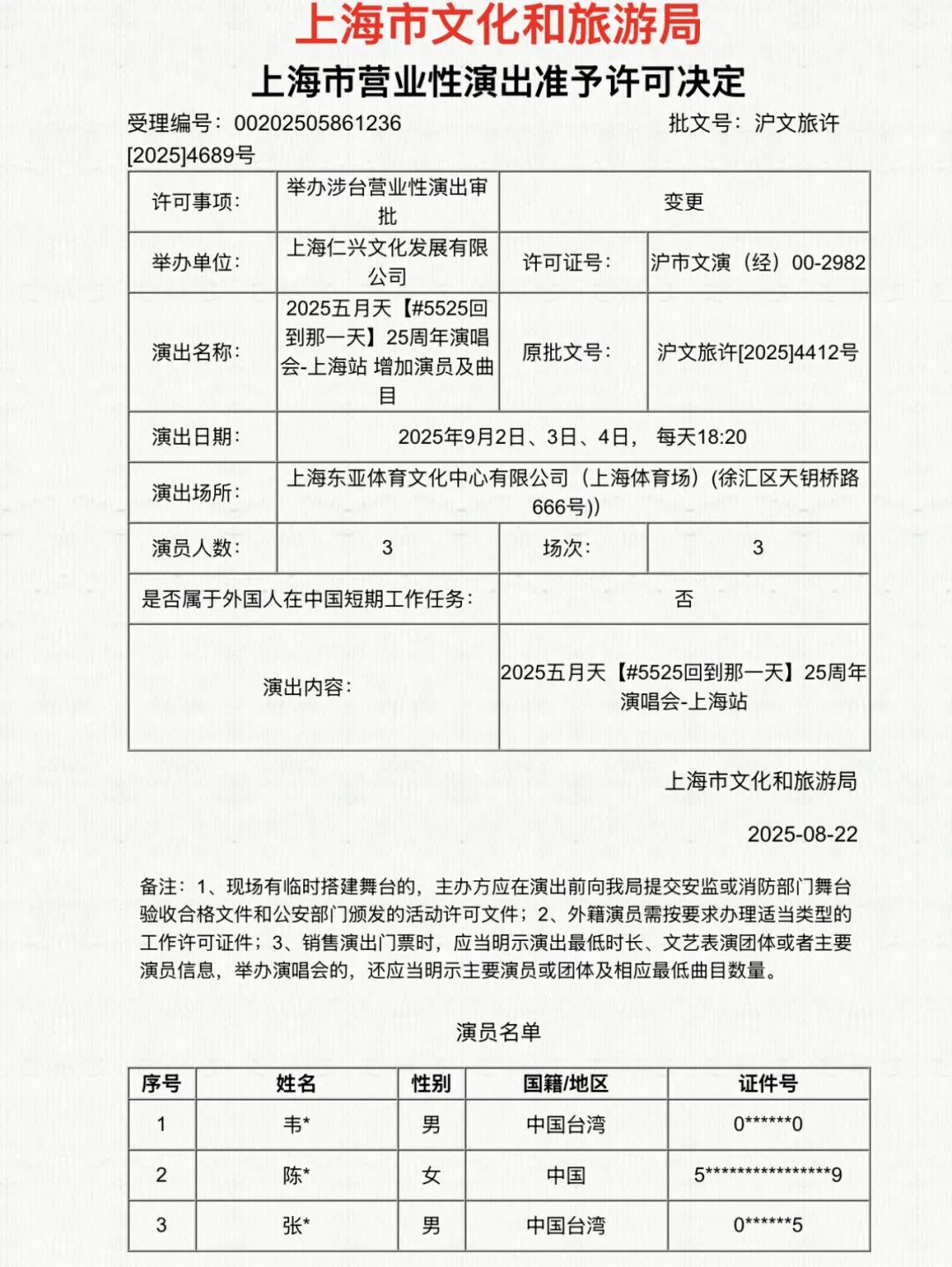 五月天上海演唱会,新增3位演员| 五月天上海演唱会