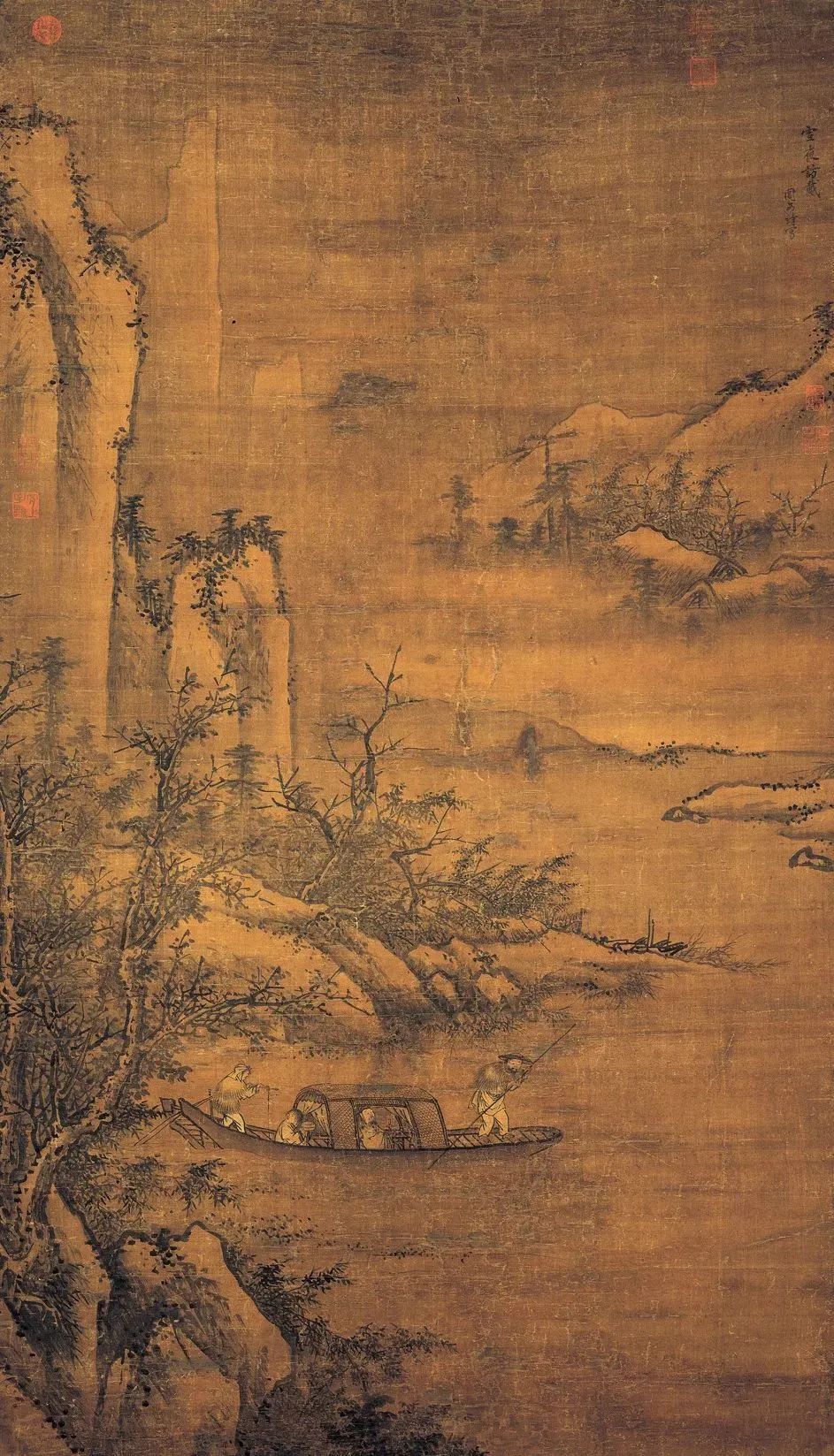 明·周文靖 雪夜访戴图 台北故宫博物院藏人物分析王子猷:名徽之,字子