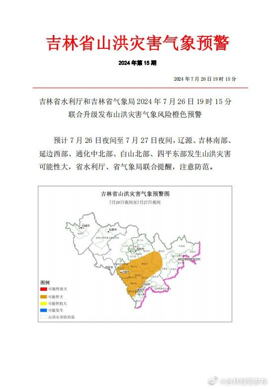 2024年07月26日 四平天气