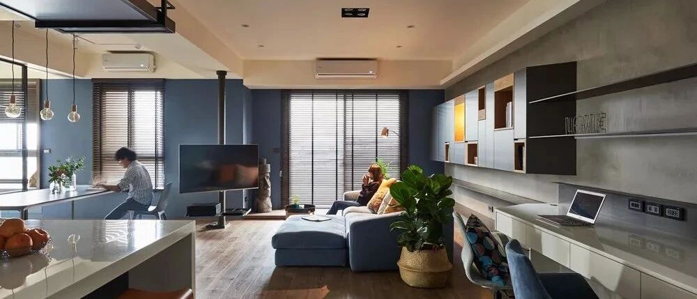 一人住90㎡：巧用双重玻璃隔断，这套设计太大气了！