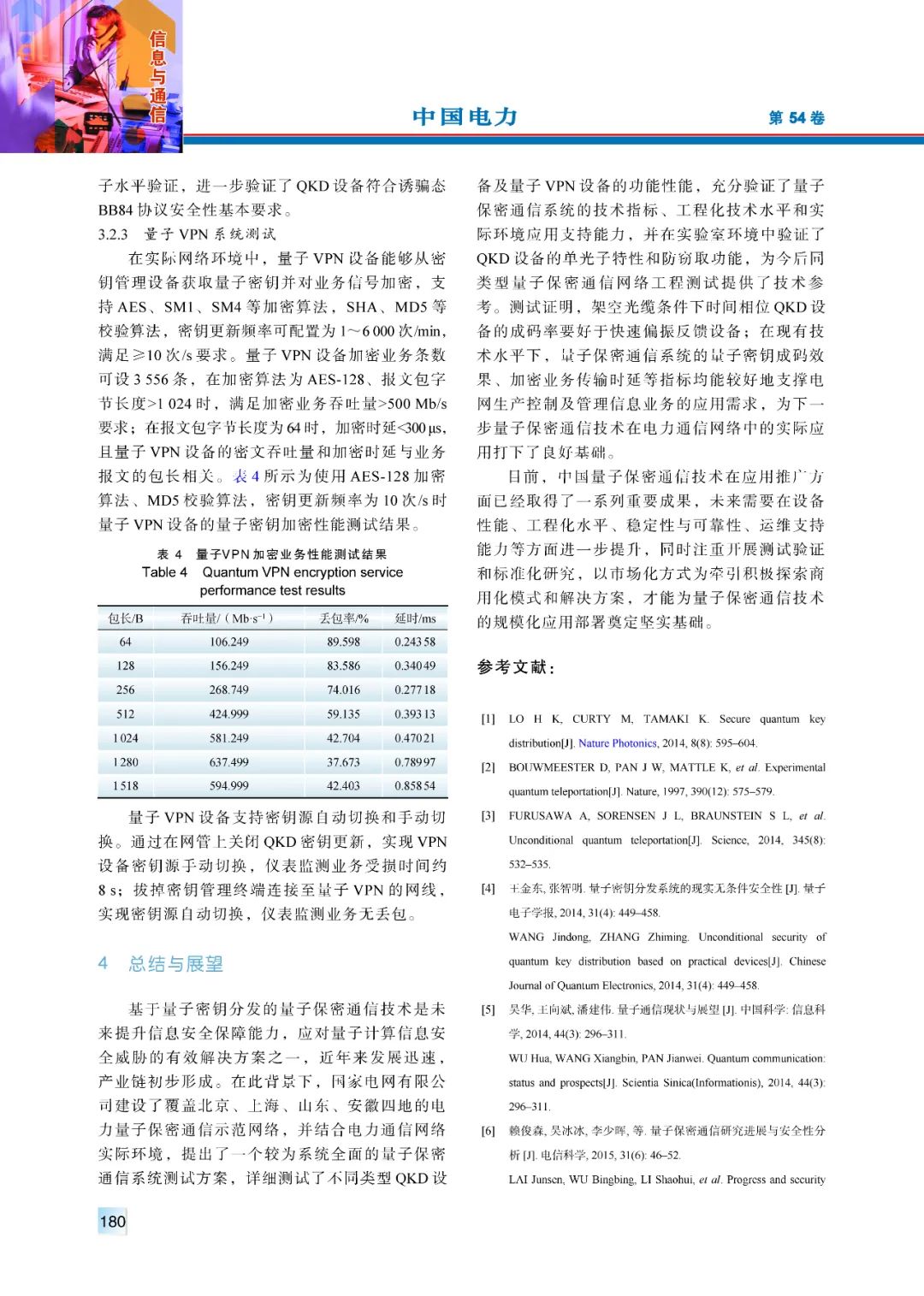 【精彩论文】电力通信网络中的量子保密通信示范应用与测评