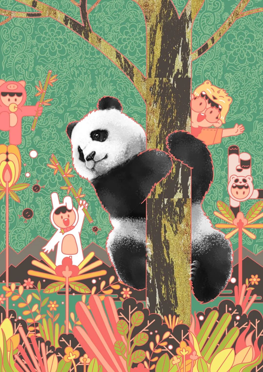 全球熊猫主题插画大赛作品迎新春预展