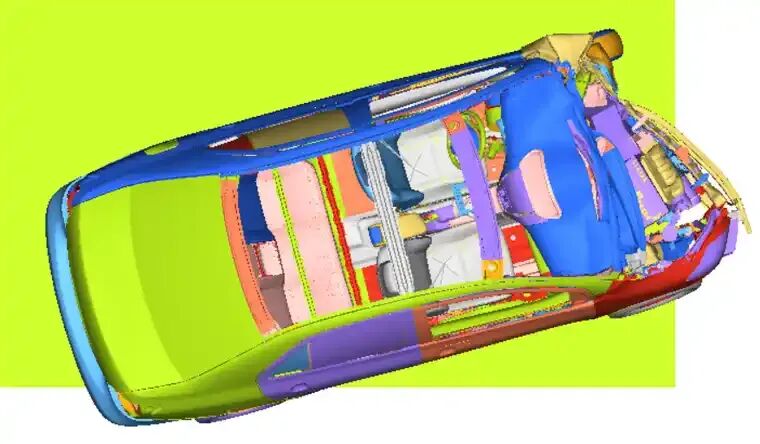 基于LS-DYNA的整车正面25%刚性墙碰撞仿真的图16