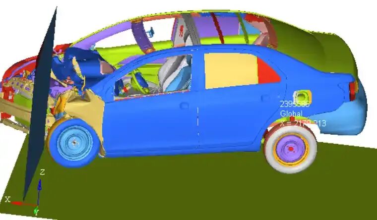 基于LS-DYNA的整车正面25%刚性墙碰撞仿真的图17