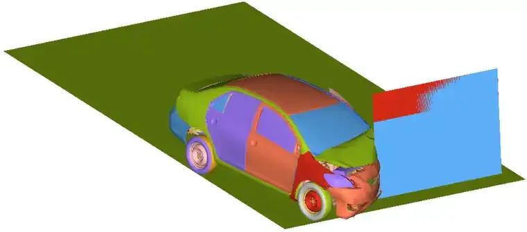基于LS-DYNA的整车正面25%刚性墙碰撞仿真的图3
