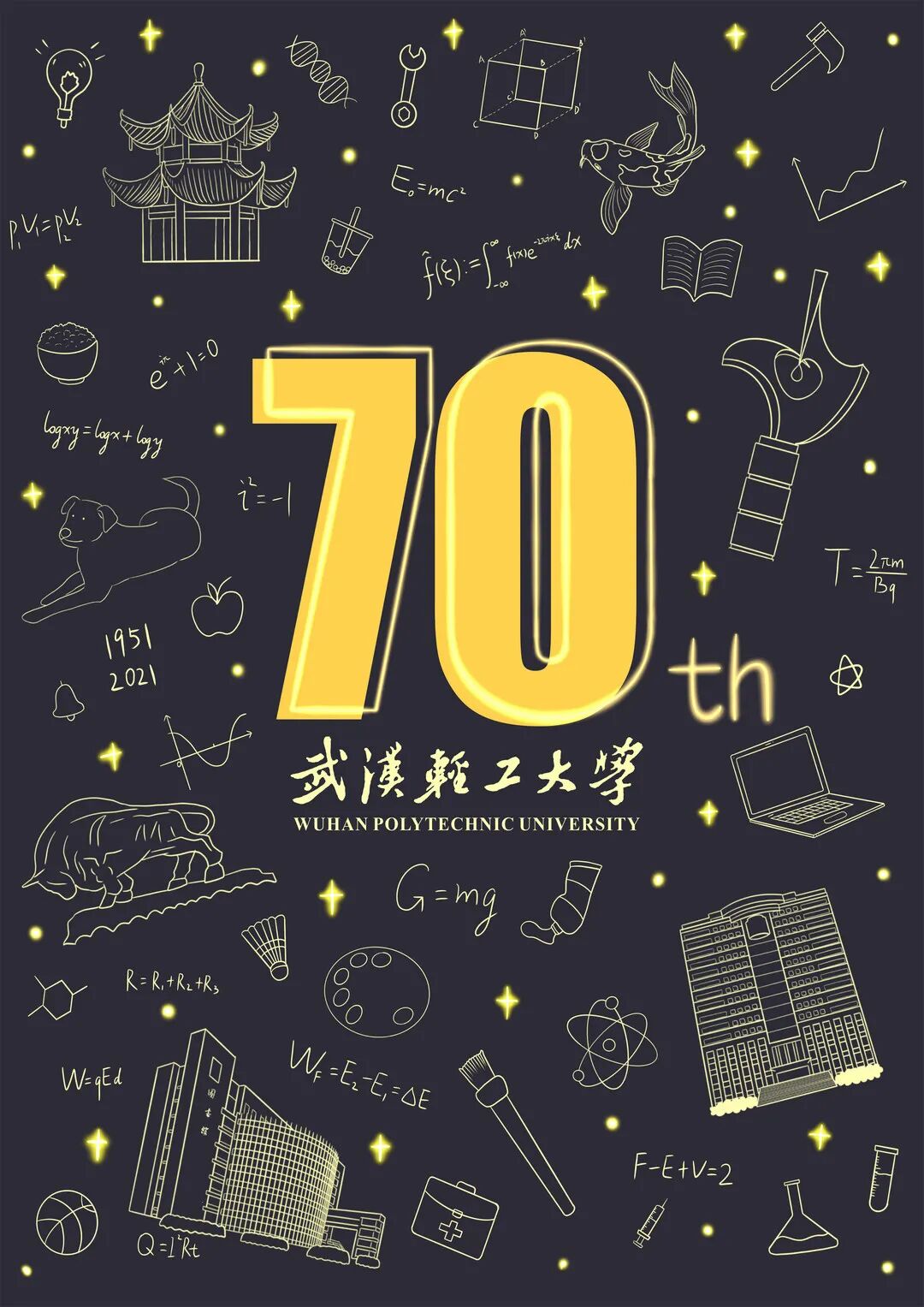 武汉轻工大学校庆70周年设计大赛获奖作品展第03期校庆海报设计