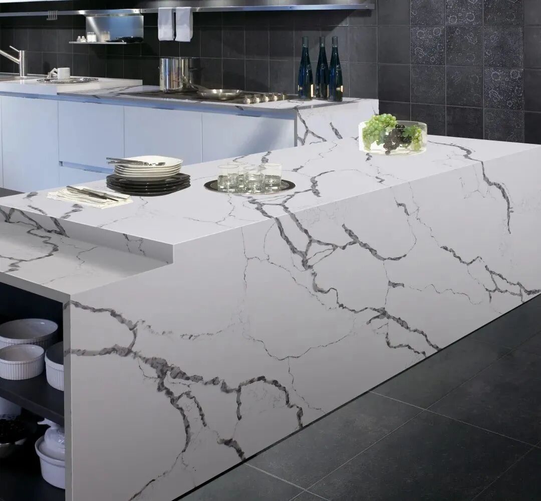 Calacatta Quartz Kitchen Island Tops