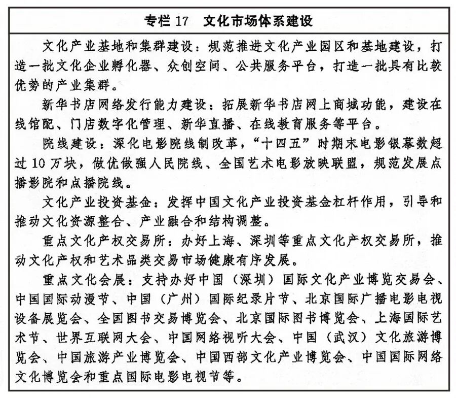 中共中央办公厅 国务院办公厅印发《“十四五”文化发展规划》