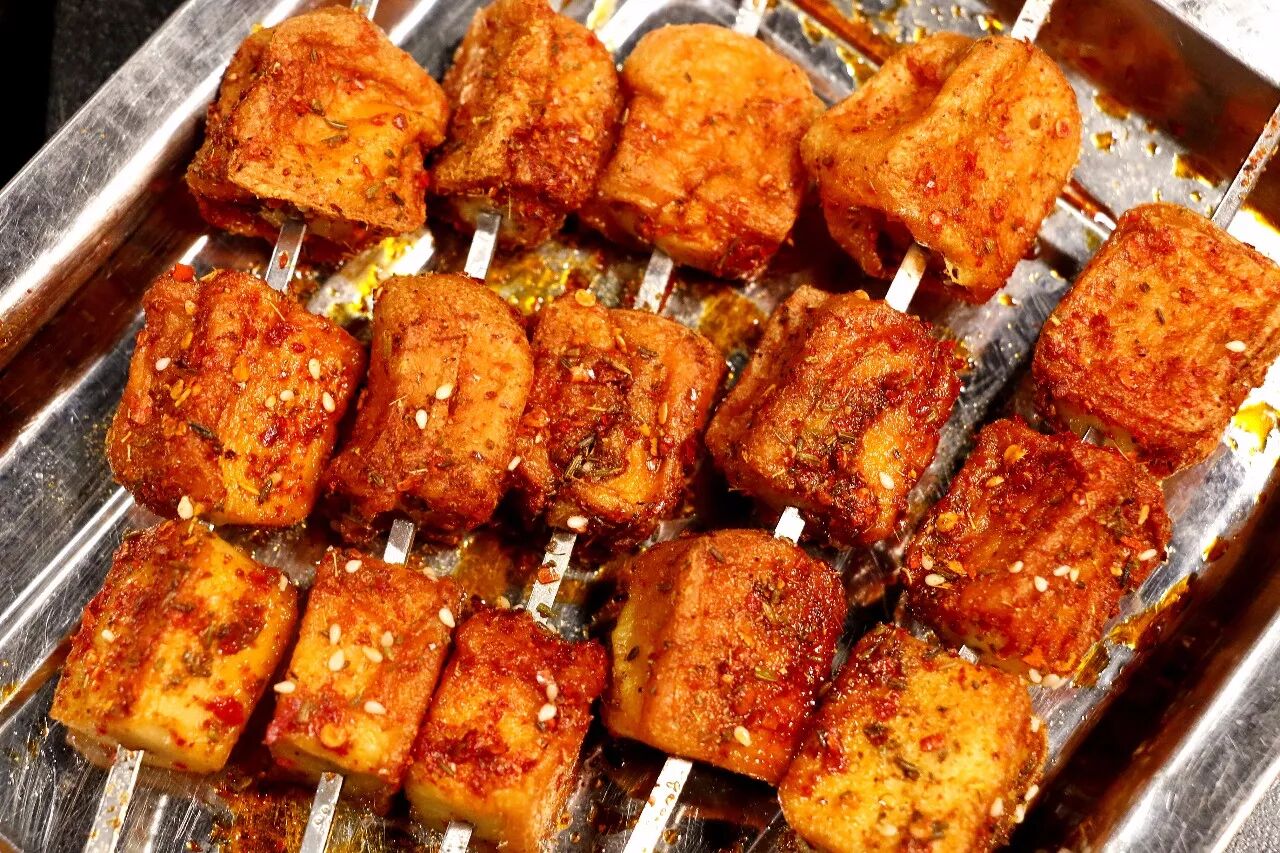 ▼麻辣烤牛肚:和传统的肥瘦,纯瘦,烤筋完全不同的体验