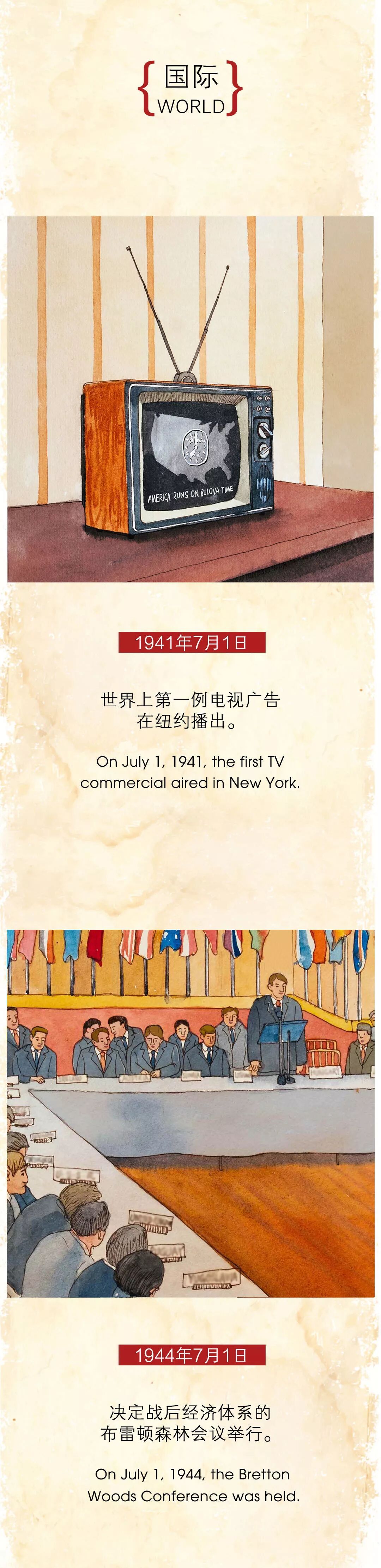 图图是道丨水彩手绘，还原7月1日发生过的大事！