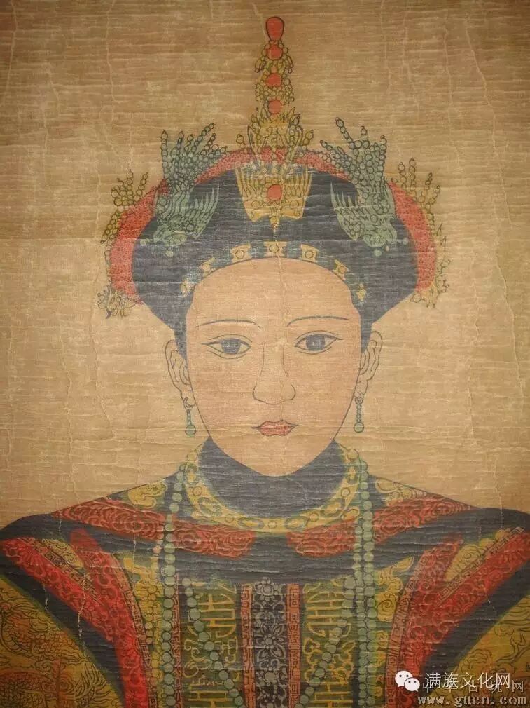 手绘婉容皇后大婚的画像