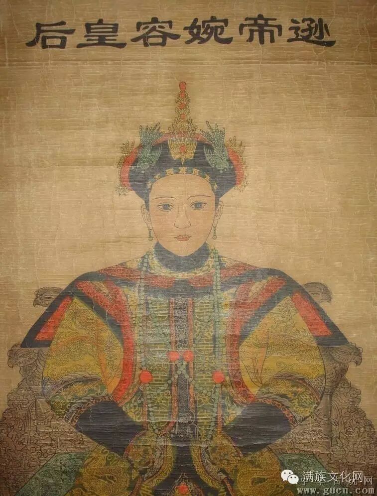 手绘婉容皇后大婚的画像