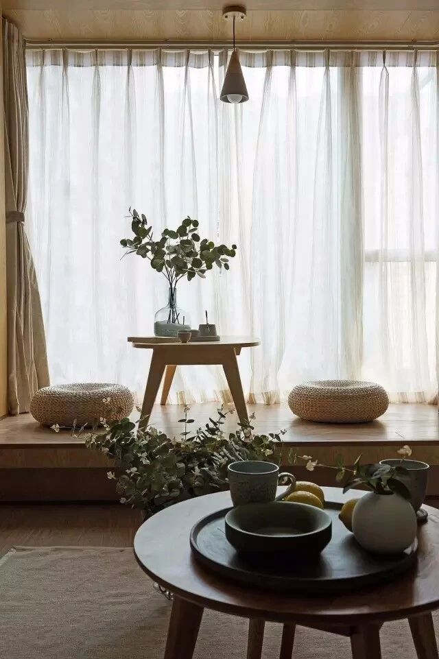 飘窗改地台，52㎡一居室多间茶室，漂亮极了！