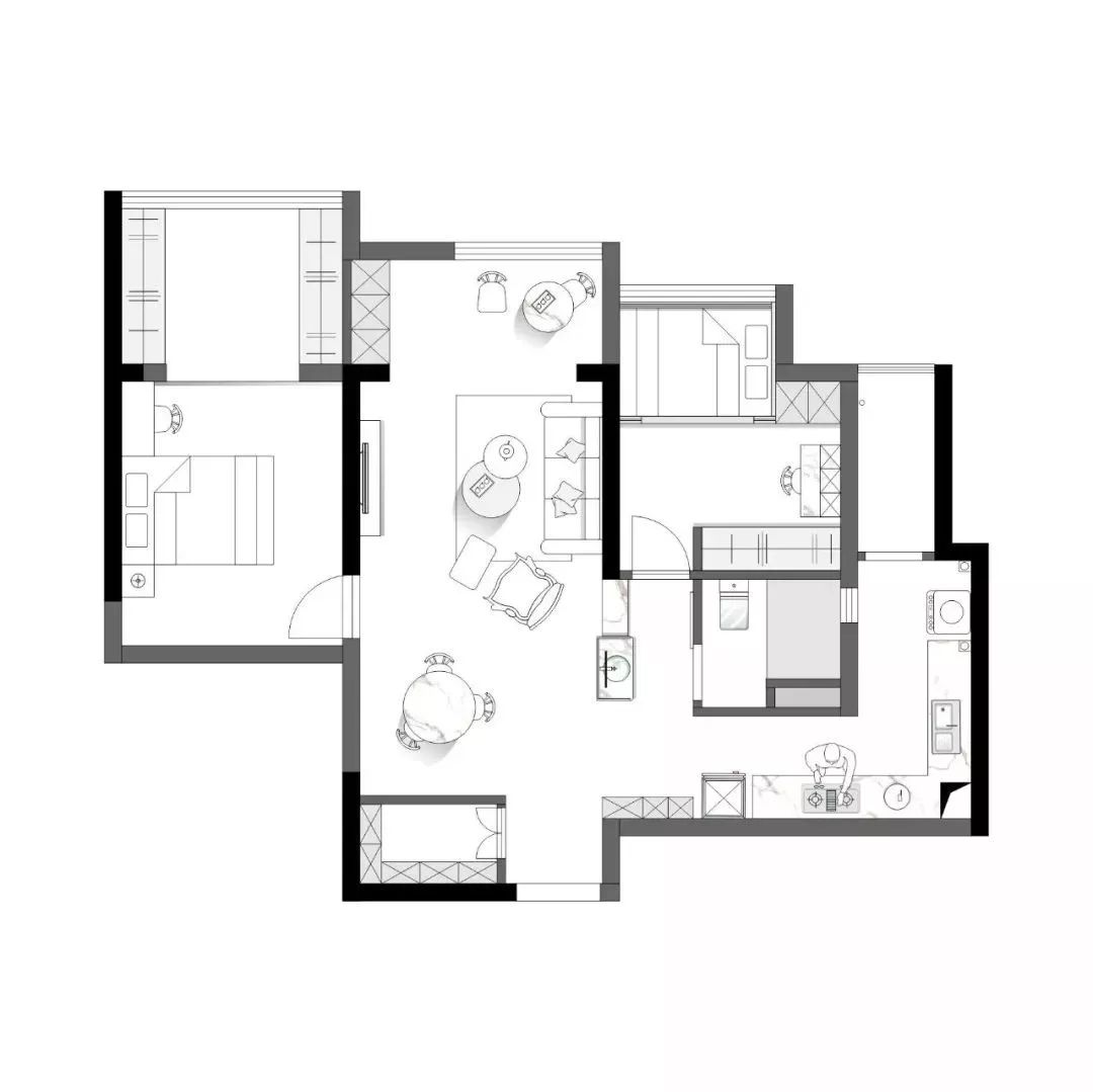 90m²爆改清新二房室，封陽臺改衣帽間，這大概是我見過最實用的新房了！ 家居 第4張