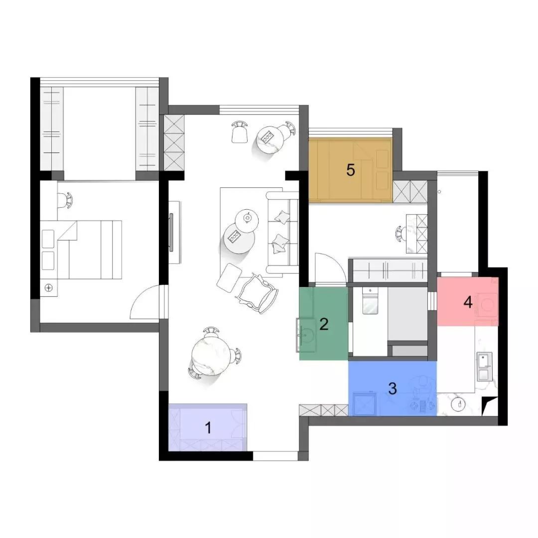 90m²爆改清新二房室，封陽臺改衣帽間，這大概是我見過最實用的新房了！ 家居 第5張