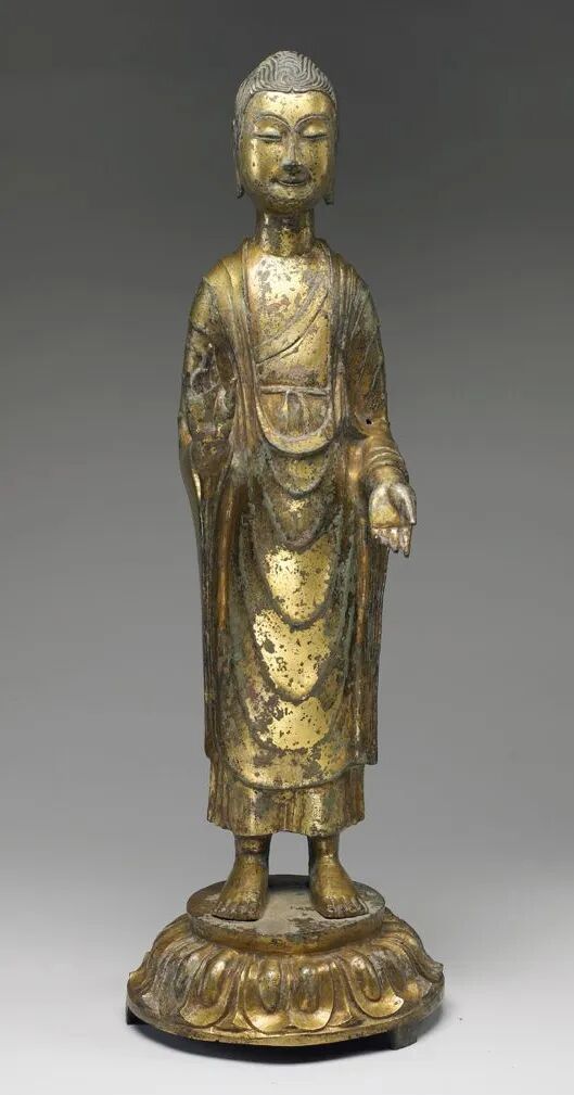 赏析｜北齐铜鎏金佛立像