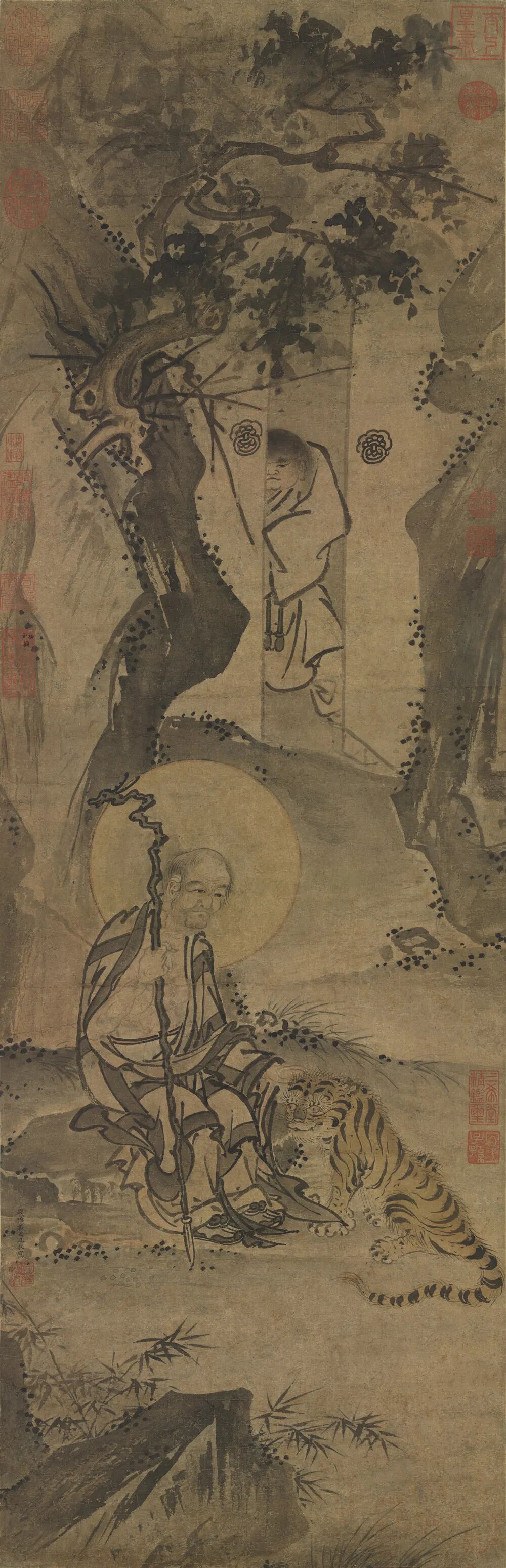 赏析｜明代禅画：戴进《伏虎罗汉图》