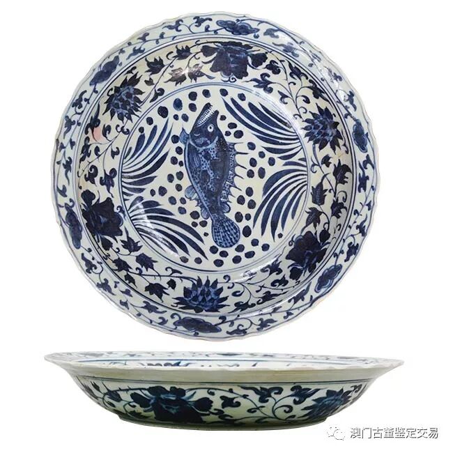 澳门澳博会 精品推荐 青花鱼藻纹花口盘 澳门古董鉴定交易 微信公众号文章阅读 Wemp