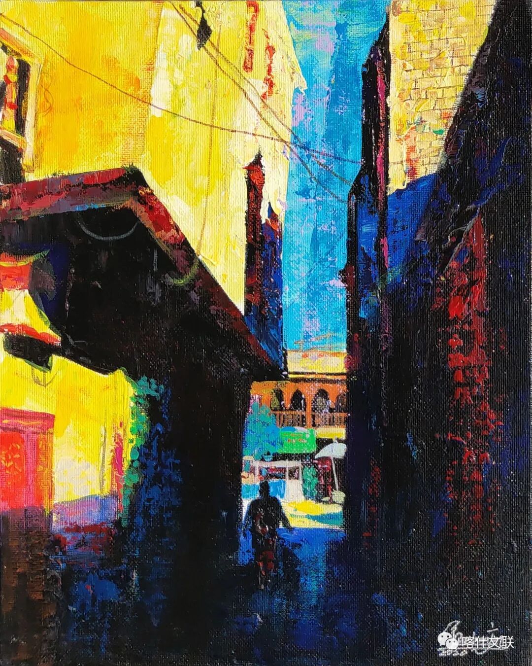 油画里的喀什 | 库尔班江·吾拉音油画作品展-中新网·新疆