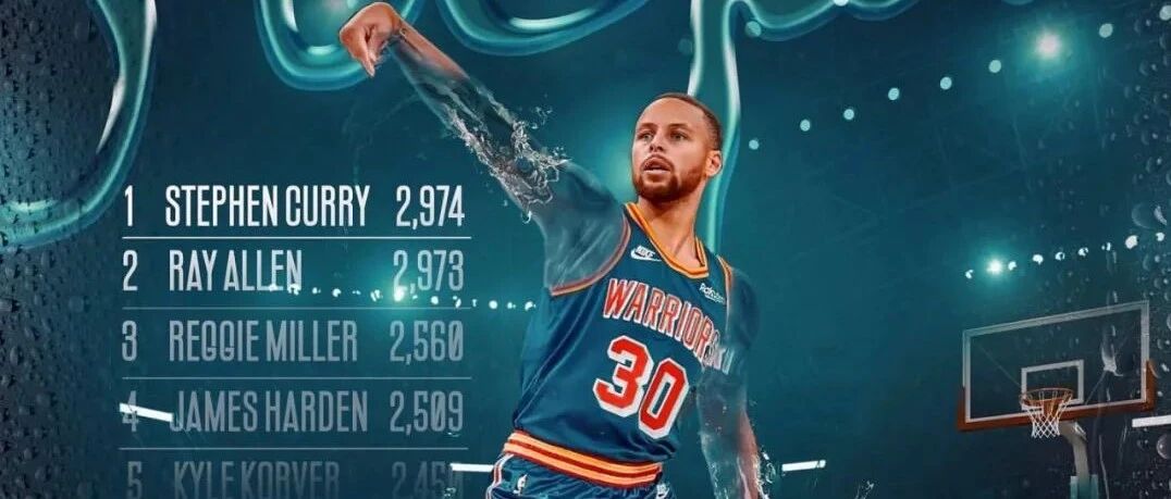 2974记三分！库里登顶NBA历史三分王！这一刻，他等了整整12年