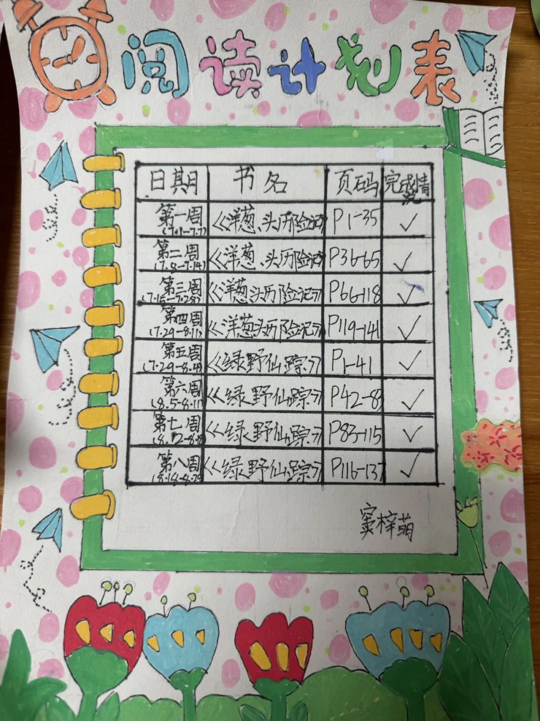 凤城・悦读 | 悦读计划表，书韵伴时光 ——城东小学教育集团暑期阅读作业之“我是阅读规划者”优秀作品