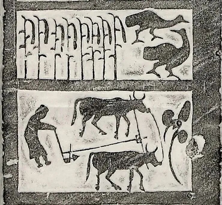 力水平的提高,已经能够借助于牲畜的力量来耕地,这是农耕文明的进步