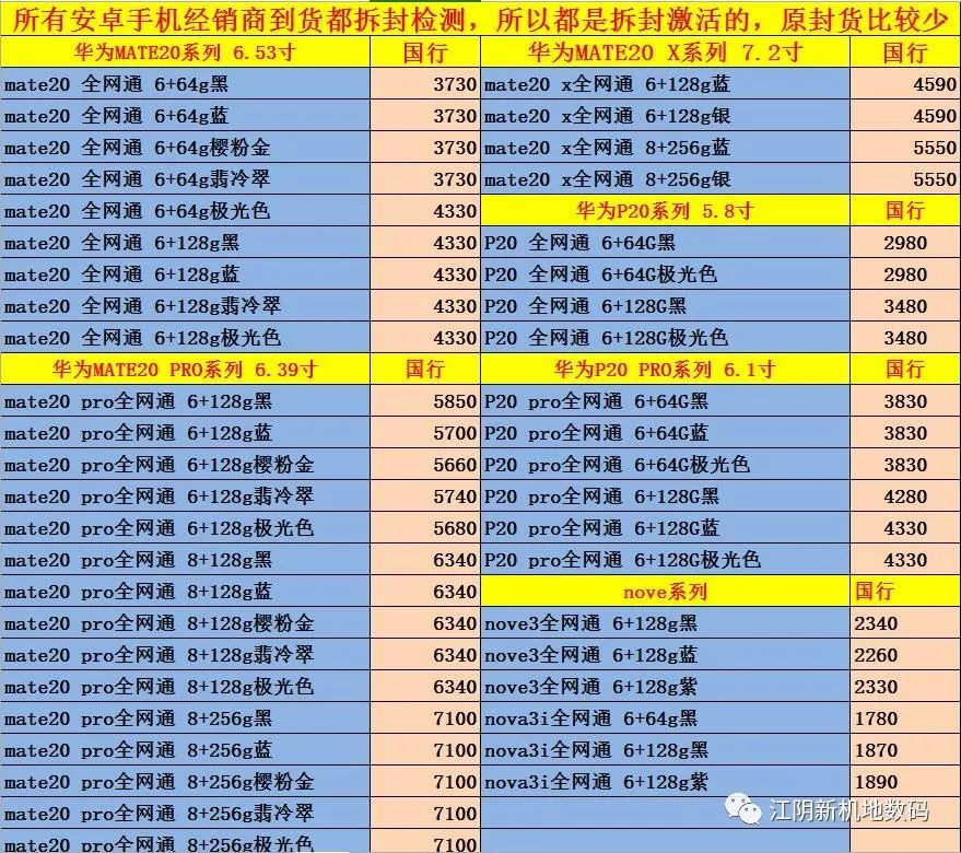 江陰手機電腦遊戲機現貨報價19年1月1號週二蘋果華為小米oppo vivo 科技 第8張