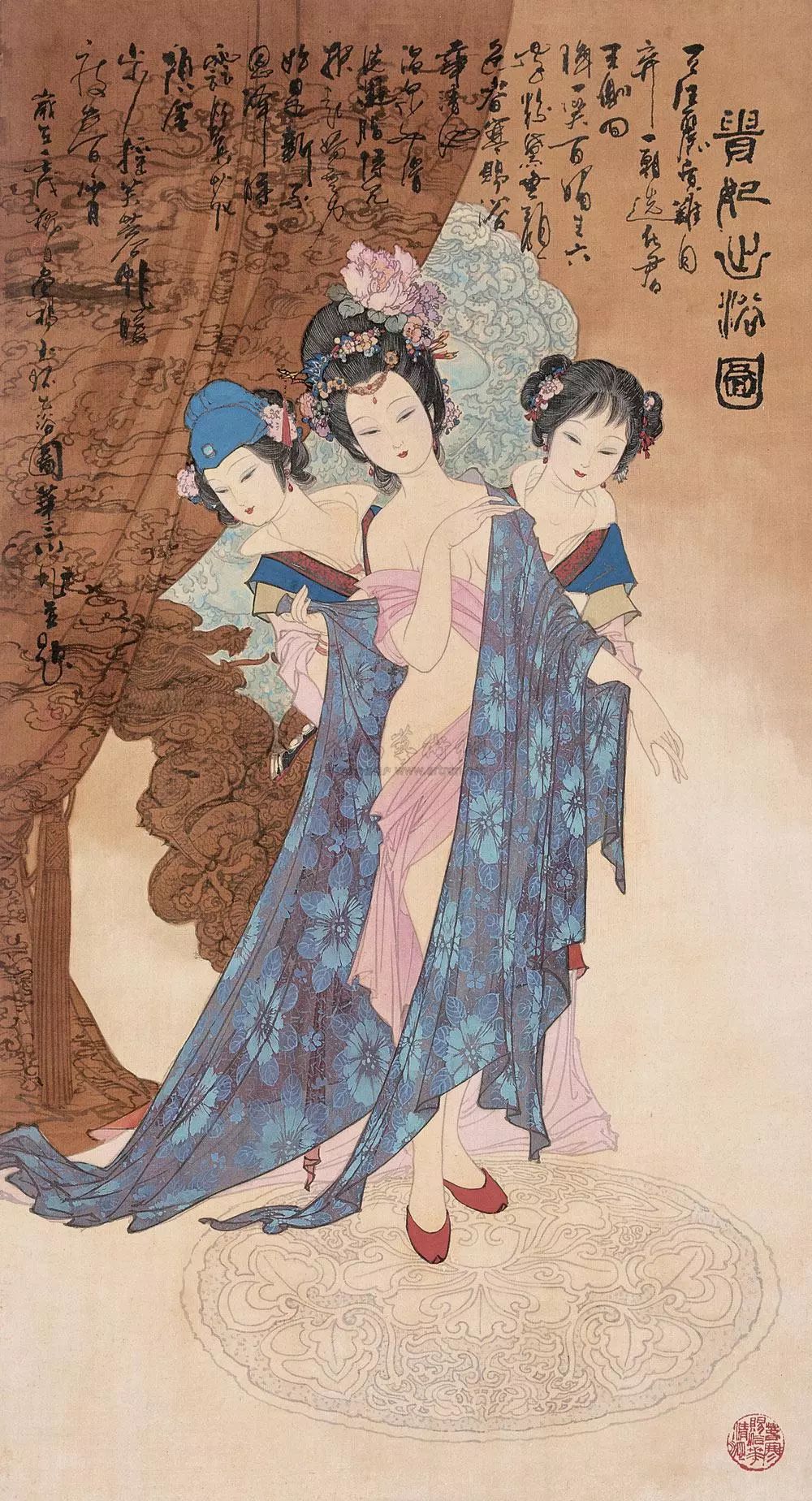 历代名家笔下的"贵妃出浴图",香艳至极!