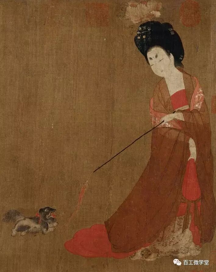 唐代 周昉 《簪花仕女图》局部