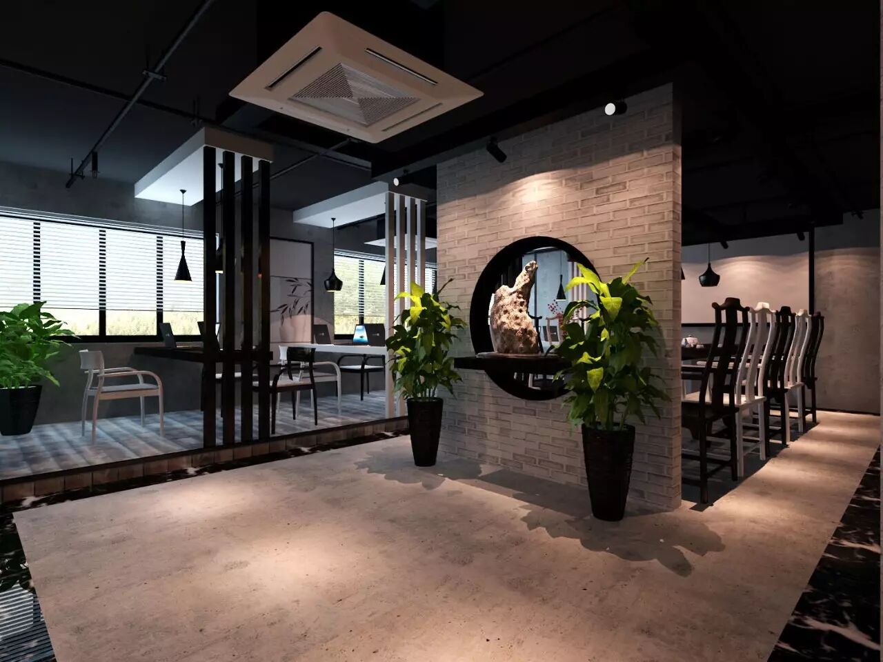 东莞市工装装修设计东莞市办公室装修设计新中式办公室案例