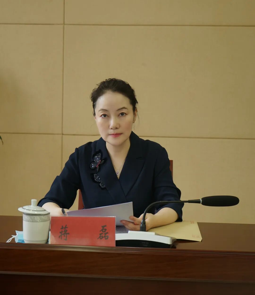 依法治区办副主任宋志东主持会议,区法院院长卢力,区检察院检察长孙敏