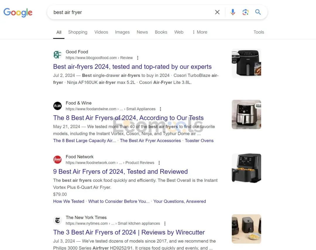 best air fryer关键词对应的内容类型一：推荐列表