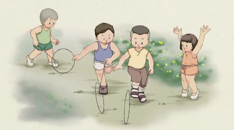 丢手绢,叠纸船,捉迷藏,还有老鹰捉小鸡游戏……童年是一首弹不完的