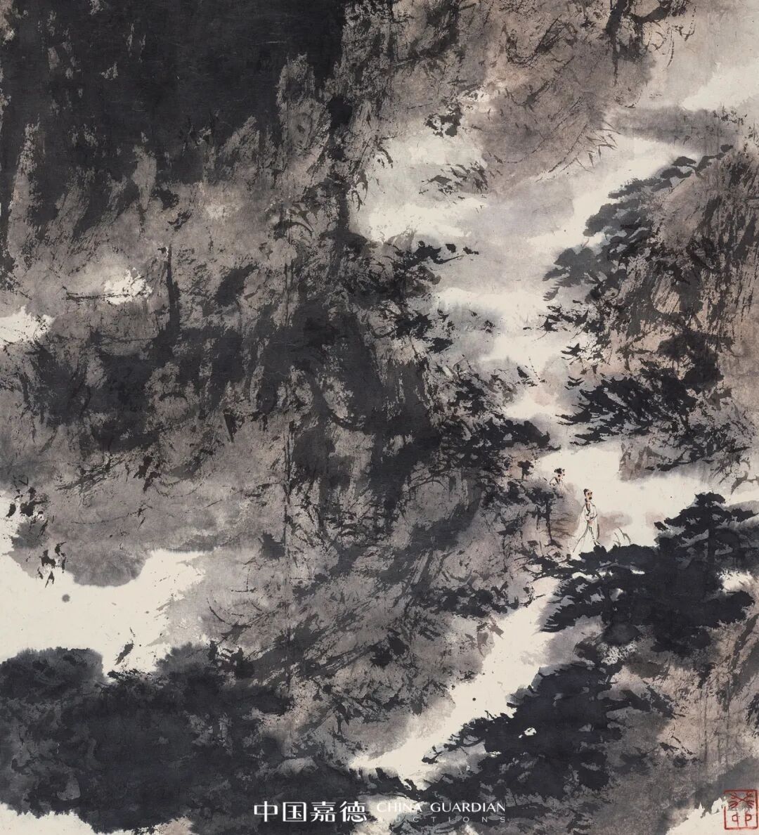 苟日新 日日新:傅抱石《镜泊飞泉》《一生好入名山游》中国嘉德