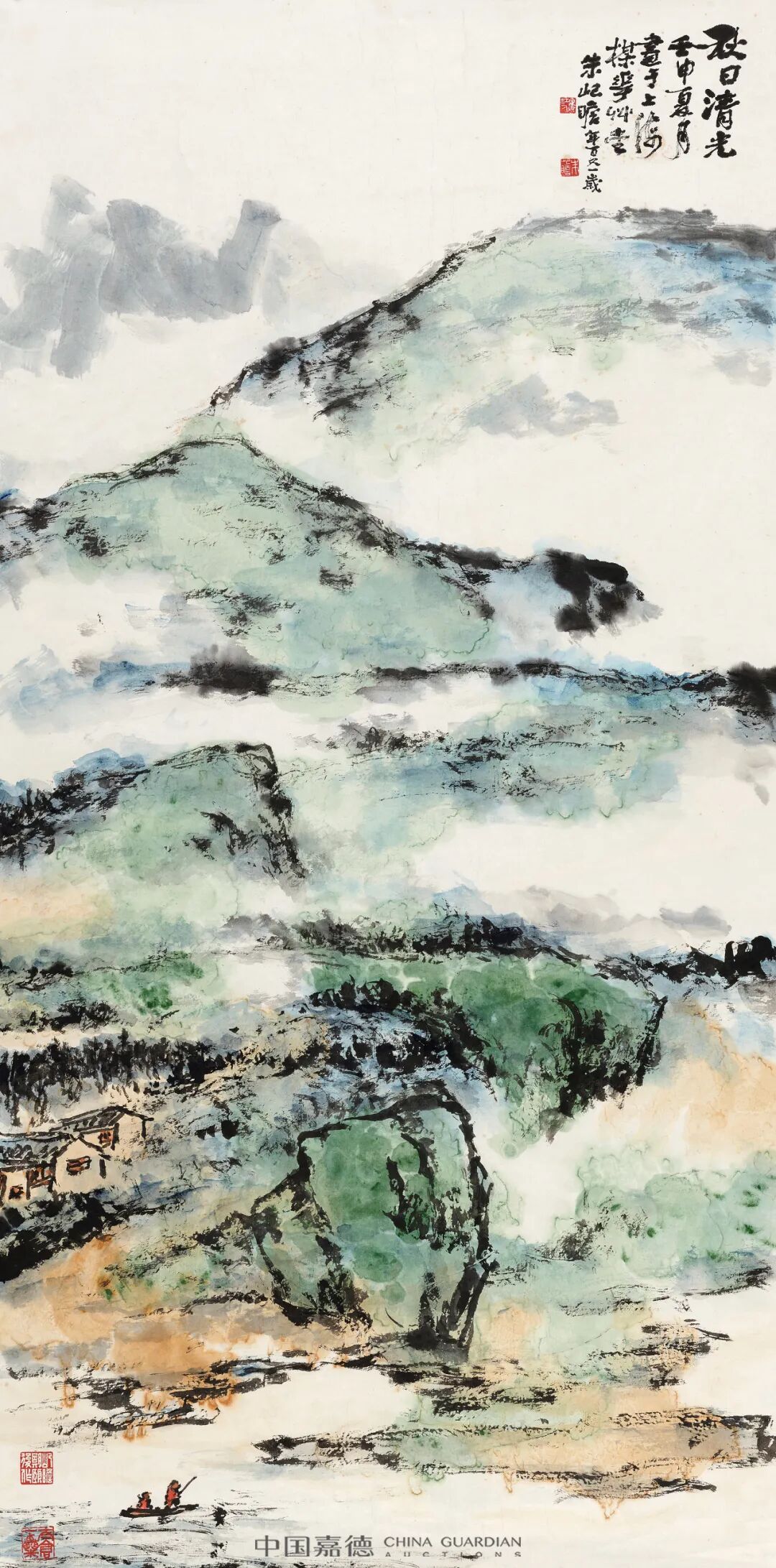 油彩画　肉筆保証　薫風　F12号　豪華額装付き　二科展常務理事　生方　純一 油彩画 肉筆保証 薫風 F12号 豪華額装付き 二科展常務理事 生方