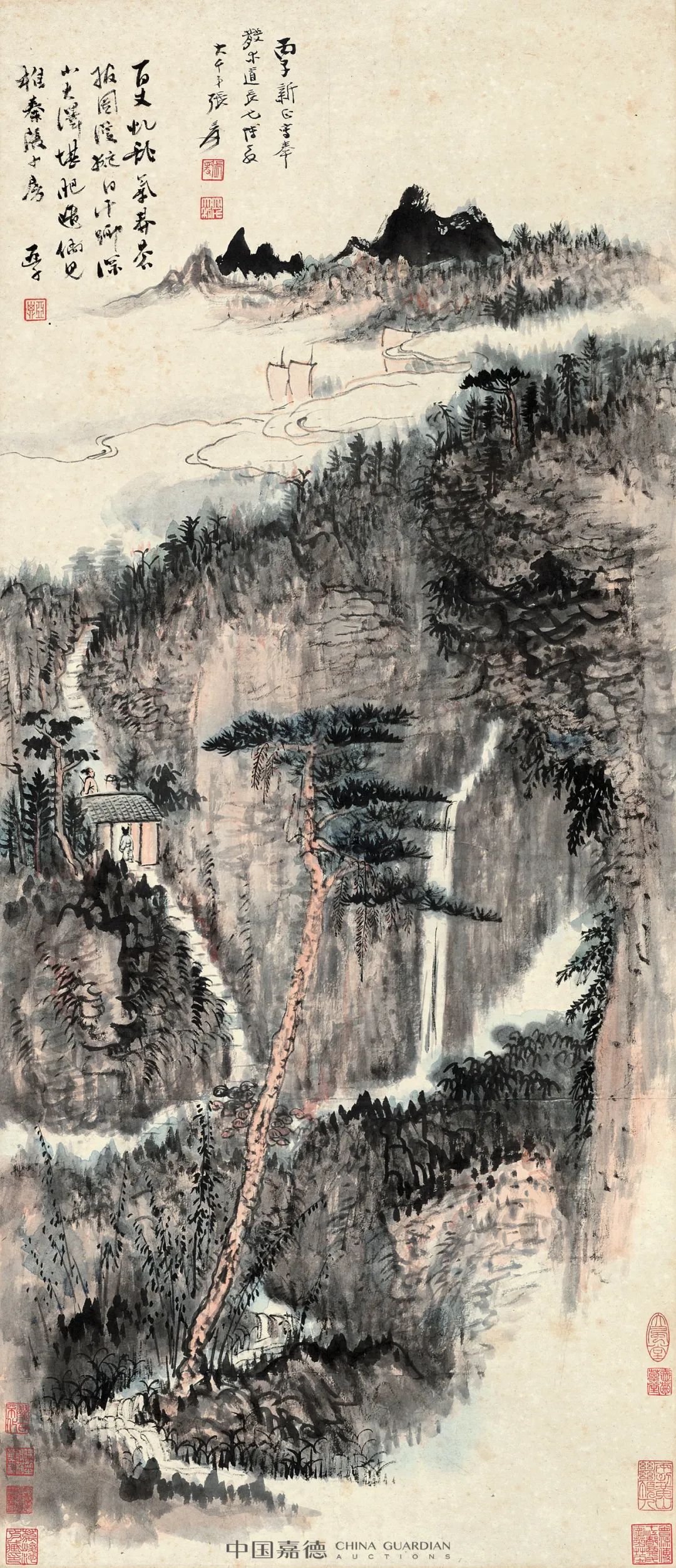 四尺 中堂 水墨画 晩香図 齊白石風 宣紙 表装済み 防伪証明書付 四尺 中堂 水墨画 晩香図 齊白石風 宣紙 表装済み 防伪証明書付 中国