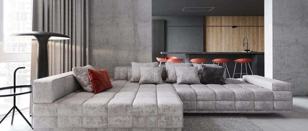 ​100㎡ 两室一厅双卫，高级灰碰撞暖橘色，个性又时尚！