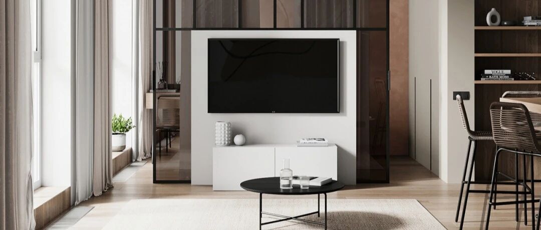 40㎡一居室，用电视墙做隔断，空间显大又有层次