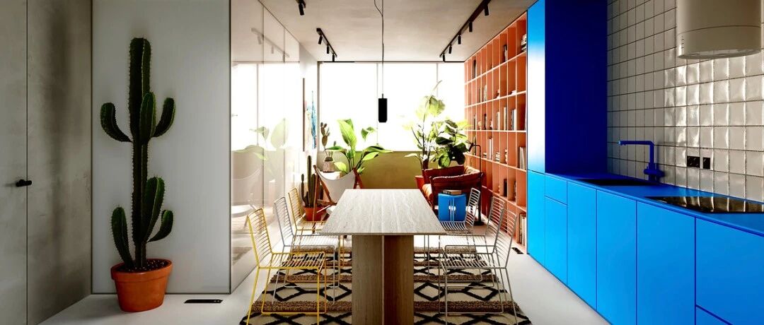 46㎡ 一室一厅，​放下 6 人位餐厅，还有充足收纳