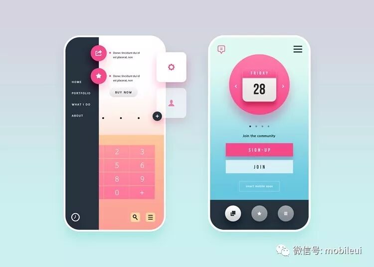 9款小清新移动端APP页面UI界面设计PSD模板素材下载