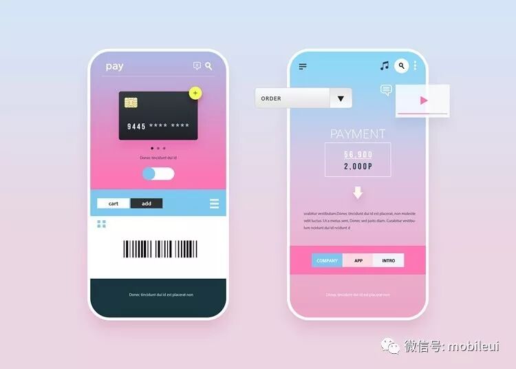 9款小清新移动端APP页面UI界面设计PSD模板素材下载