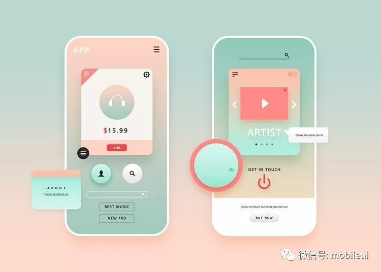 9款小清新移动端APP页面UI界面设计PSD模板素材下载