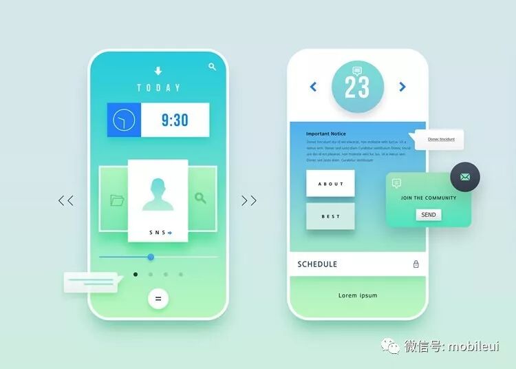 9款小清新移动端APP页面UI界面设计PSD模板素材下载
