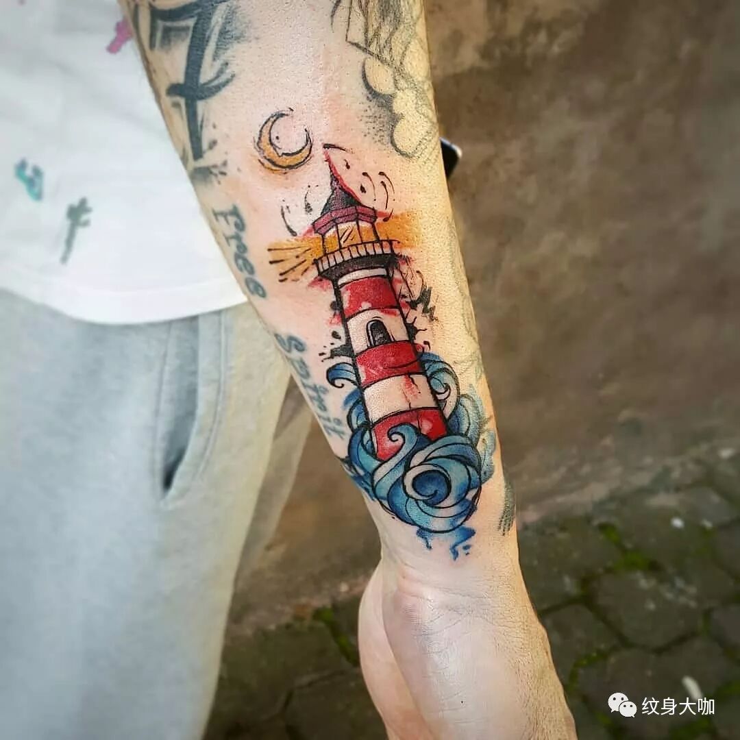 纹身图案素材第480期灯塔