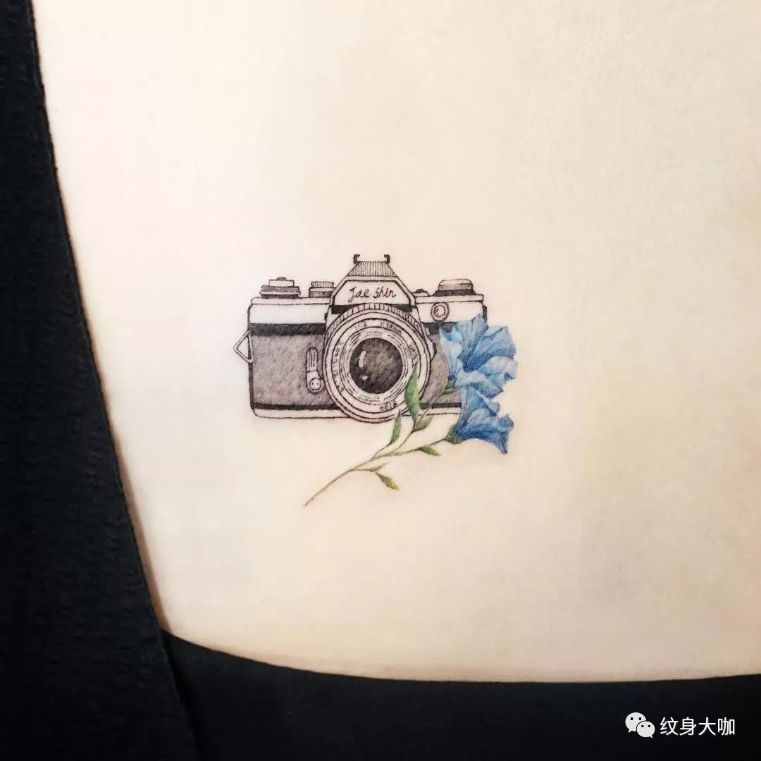 相机纹身手稿图片
