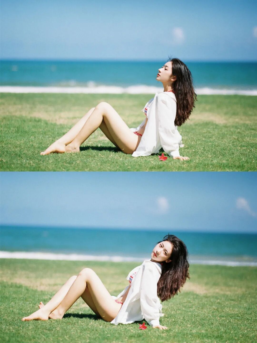 碧海蓝天，阳光明媚分享一组海岛风情的泳装照！